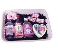 Pink Gin Miniature Gift Basket |Gift Hamper| Gin Gift | Alcohol Gift | For Her | Adult Gifts (No Hanging Plaque)