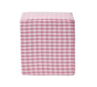 (Pink) Gingham Check Cotton Cube Pouffe 36 x 36 x 38 cm