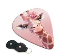 Pink Giraffe 6 Pack Guitar Picks With Holder, Personalized Guitar Plectrums Non-Slip Portable Ukulele Bass Picks 0.71mm For Acoustic Guitar Lovers Gifts