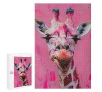 Pink Giraffe Art Print-3 Puzzle 1000 Teile Schwer Puzzle Spielzeug Lernspiel Impossible Herausforderungsspielzeug Für Erwachsene Kinder 1000 PCS