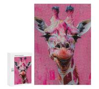 Pink Giraffe Art Print-3 Puzzle 1000 Teile Schwer Puzzle Spielzeug Lernspiel Impossible Herausforderungsspielzeug Für Erwachsene Kinder 300 PCS