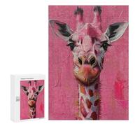 Pink Giraffe Painting Artwork Puzzle 1000 Teile Schwer Puzzle Spielzeug Lernspiel Impossible Herausforderungsspielzeug Für Erwachsene Kinder 300 PCS