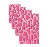Pink Giraffe Texture Car Air Fresheners Cards 4 Pcs Hanging Fragrance Scented Cards Long-Lasting Car Aromatherapy Tablets for Wardrobe Bathroom Car Interior Mirror Pendant Gifts
