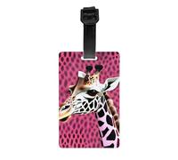 Pink Giraffe Texture Print Luggage ID Tag Cute Travel Bag Identifiers,for Travel Bag Suitcase Cruise Airport