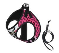 Pink Giraffe Texture Print Pet Supplies Adjustable Step-In Flex Breathable Mesh Dog Harness For Small Medium Dogs, S-L