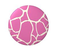 Pink Giraffe Texture Round Badge - Durable Tin Plate Design With Full Front Print, Perfect For Custom Gifts And Apparel Decoration