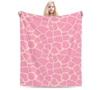 Pink Giraffe Throw Blankets,Cozy Flannel Fleece Blanket on for Home Bedroom Living Room Office Dorm, Soft Comfort Lightweight Throw Blankets for Adults and Kids 40 X 50 Inch