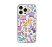 Pink Girl Dinosaur Pastel Yellow Flower Volcano Wireless Charger Compatible Custom Compatible With iPhone 11 12 13 14 15 16 16E Pro Max Plus Mini Bumper Case Design Name Protective Cover Silicone