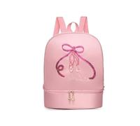 (Pink) Girls dance backpack Latin ballet school bag independent shoe warehouse princess bag
