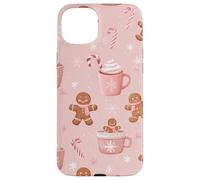 Pink Girly Coquette Gingerbread Man Christmas Holiday Winter Case for iPhone 15 Plus