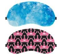 Pink Girly Princess Royalty Crown with Heart Jewels 2-Pack Light-Blocking Soft Breathable Eye Masks Sleep Mask Eye Patch