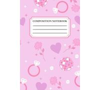 Pink Glam: Composition Notebook, Cute Disco, Heart & Diamond Ring Design - 6 x 9 in, Wide Ruled, Perfect for School, Journaling, or Notes, 100 Pages