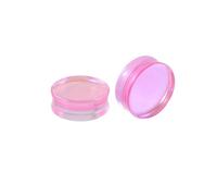 Pink Glass Ear Plugs Tunnels for Women Men Double Flared Saddle Ears Gauge Plug Stretcher Expander Piercing Body Jewelry Gifts (8mm(0g))