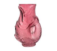 Pink Glass Fish Shaped Jug, 20cm Coloured Glass Pitcher Vase, Decorative Nautical Fish Ornament