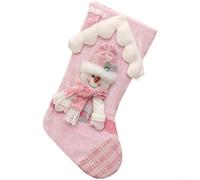 Pink Glitter Christmas Stockings with Elk Cartoon for Kids Holiday Decoration Cloth Material for Homes and Schools (Snowman)
