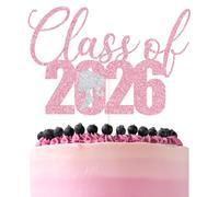 Pink Glitter Class of 2026 Cake Topper, She Did It/It's Me Hi I'm the Grad Girl It's Me, 2026 Graduation Party Decorations Supplies for Girls
