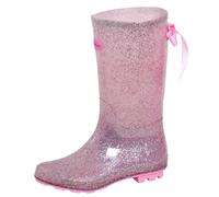 Pink Glitter Girls Wellington Boots with Bow Womens Wellies Rain Snow Shoes