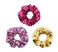 Pink Glitter Hair Accessories for Women Girls Sparkly Sequin Hair Band Y2k Hair Scrunchies for Girls Women Bling Hairband for Party Prom Gold Big Ponytail Holders Sparkly Hairbands 3pcs