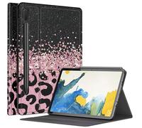 Pink Glitter Leopard Case for Samsung Galaxy Tab S9 Plus/ S9 FE Plus 5G 12.4 inch Tablet 2023, Multiple Viewing Angles Case with S Pen Holder Auto Sleep/Wake for Galaxy Tab S9+