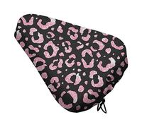 Pink Glitter Leopard Print Bike Seat Cover Waterproof Bicycle Seat Cushion Pad Bike Seat Rain Dust Cover Protector for Travel Casual