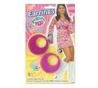 Bristol Novelty BA1084 Pink Mod Glitter Earrings, Womens, One Size