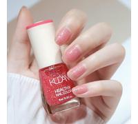 Pink Glitter Nail Polish, Quick Dry Sparkle Nail Varnish, No UV Lamp Required, Long Lasting Holographic Shimmer, Non-Toxic High Gloss Healthy Colour for Women Girls, 8ml