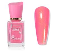 Pink Glitter Nail Varnish - Bright Pink Nail Polish - Shimmer nail polish Quick Dry - 60 Seconds Nail Varnish No Bake - Sparkly nail polish with Shiny Gold Shine - Smooth Breathable Long Last No Chip