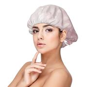 Pink Glitter Printed,Adult's Satin Sleeping Cap - Women's Elastic Sleep Bonnet, Adjustable Overnight Hair Cover