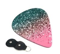 Pink Glitter Printed Guitar Picks 6 Pcs Guitar Plectrum Acoustic Electric Guitar Pick For Bass Electric Acoustic Guitars Ukulele Thin Medium Thick Set 0.71mm