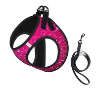 Pink Glitter Printed,Pet Harness,Adjustable Reflective Dog Harness,Pet Leash Vest,M