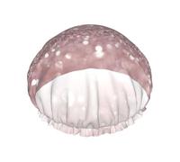 Pink Glitter Printed,Shower Cap Nightcap Double Layer Waterproof Elastic Bath Cap Reusable Hair Cap