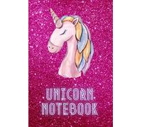 Pink Glitter Unicorn Notebook: Awesome Sparkly & Shiny, This Notepad Makes A Perfect Gift For GIrls Of All Ages On Valentines Day - 6 x 9 - 120 Lined / Ruled Pages With Hearts On