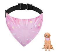 Pink Glow Dots Dog Bandana with Adjustable Strap D Ring Dog Scarf Pet Bibs Triangle Bandana for Dogs Clothing& Accessories for Dogs Puppy Cats Decor Machine Washable
