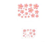 Pink Glow In The Dark Flower Stickers Luminous Wall Decals For Bathroom Mirror Tiles Decor Waterproof Design 20x15cm
