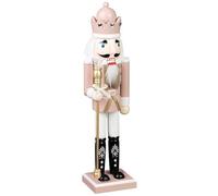 Pink Glow Nutcracker Ornament 38cm Elegant and Intricately Detailed Christmas Decoration to Bring Festive Charm, Warmth,Sophisticated Style to Your Mantelpiece, Hallway,Holiday Display-A58