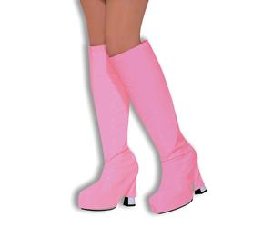 Pink Go Go Boot Tops 60s Retro Costume Boot Covers Dance Party