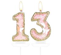 Pink Gold Butterfly 13th Birthday Candles, Pink Gold Candles Cake Toppers for Cake, Girls 13th Birthday Decorations,Butterfly Number 13 Candle Cake Topper for Girls Birthday Party,Wedding Suppiles
