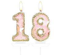 Pink Gold Butterfly 18th Birthday Candles, Pink Gold Candles Cake Toppers for Cake, Girls 18th Birthday Decorations,Butterfly Number 18 Candle Cake Topper for Girls Birthday Party,Wedding Suppiles