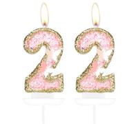 Pink Gold Butterfly 22th Birthday Candles, Pink Gold Candles Cake Toppers for Cake, Girls 22th Birthday Decorations,Butterfly Number 22 Candle Cake Topper for Girls Birthday Party,Wedding Suppiles
