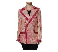Pink Gold Jacquard Blazer Jacket- female- Dolce & Gabbana- Blazers- Multicolor- 2XS- Jackets 2XS