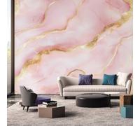 Pink Gold Marble for Bedroom - Metallic Textured Wall Paper, Marble Home Decor, Non-Woven Waterproof Print Wallpapers for Living Room, Feature Walls Mural 150x105 cm R66