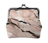 Pink Gold Marble Print Coin Purse,Cute Leather Kiss Lock Coin Wallet Portable Wallet for Office and Travel