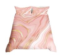 Pink Golden Marble Duvet Cover for Kids Boys Girls,Metallic Marble Bedding Set King,Gradient Marble Texture Comforter Cover,Abstract Art Bed Sets with 2 Pillowcases Bedroom Decor