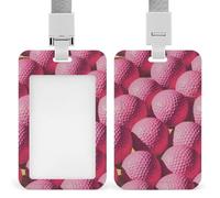 Pink Golf Balls ID Badge Holder Retractable Clip Card Holder Card Protector Name Badge Name Tag for Work Office Doctor Nurse
