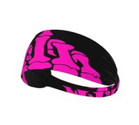 Pink Gothic Skull Middle Finger Unisex Hair Band Quick-Dry Sweat Bands Moisture Wicking Sweatband For Outdoor Activities Tennis Cycling