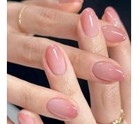 Pink Gradient Glossy Nail Oval Shape Shimmering Finish For Daily And Formal Wear - Reusable Press On Nails Kit With Smooth Surface Easy Apply Natural Fit For Women Elegant Style