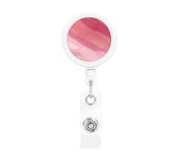 Pink Gradient Style Retractable Badge Holder Durable and Wear Resistant Lanyard for Hospital Work Staff Campus Compact