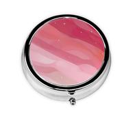 Pink Gradient Style Round Pill boxï¼ŒPill Boxï¼Œ Portable On-The-Go Pocket Pharmacy,