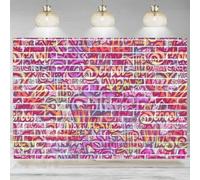 Pink Graffiti Art Hip Hop Backdrop Photography Brick Wall Disco Urban Street Drawing Background Wedding Graduation Party Banne 210X150cm