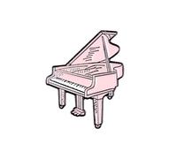 Pink Grand Piano Enamel Lapel Pin, Mini Musical Instrument Brooch, Soft Alloy Decorative Music Pin for Jacket Backpack Hat Suit Clothing Accessory